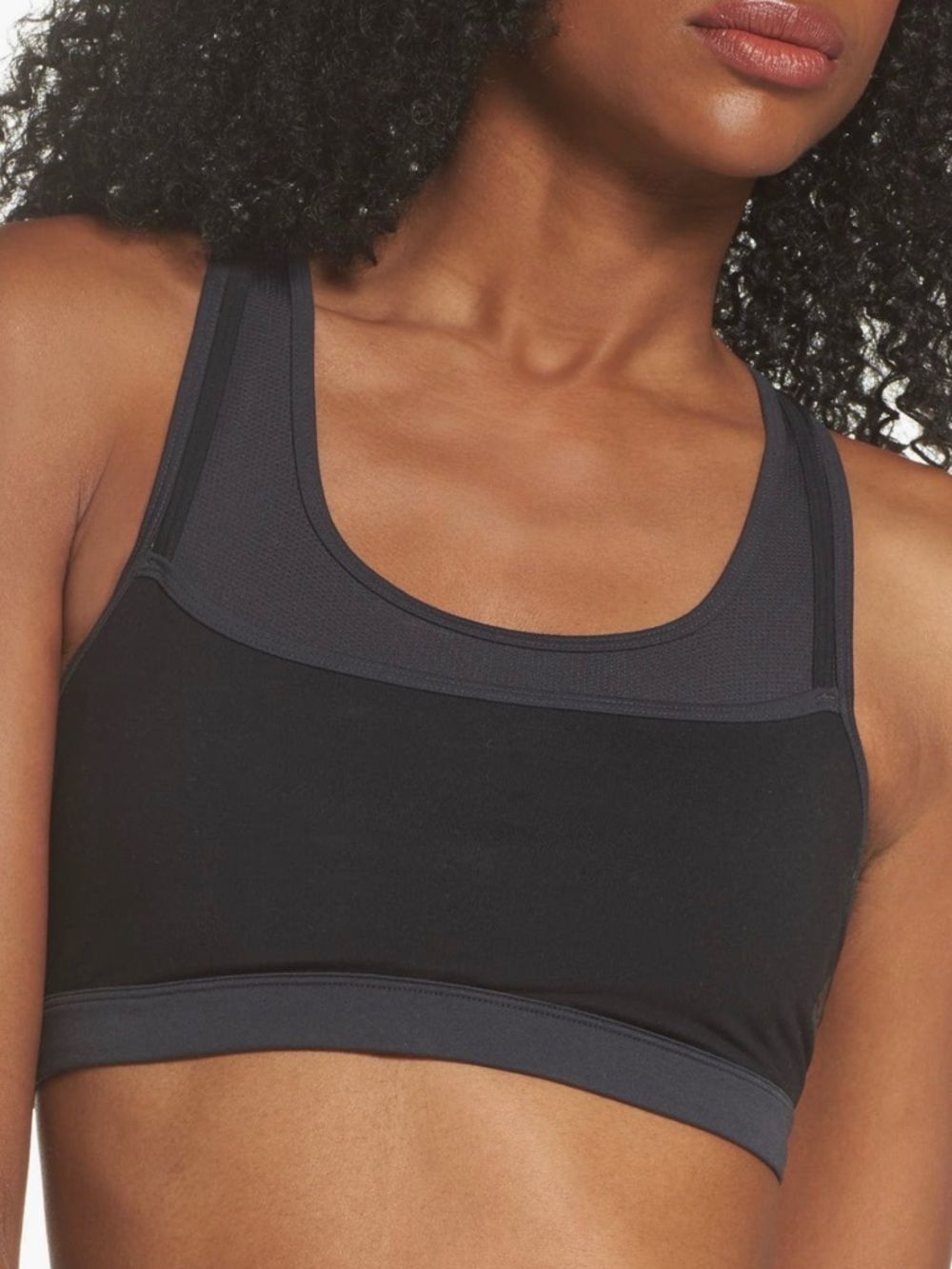 Adidas Black and Gray Sports Bra - Performance Support